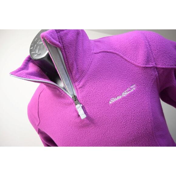 Eddie Bauer Fleece Jacket 1/4 Zip Hiking Camp Purple Sweater Girls Size 14 - Picture 1 of 9